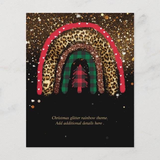 2021 Custom Christmas Rainbow Gold Glitter Glam (Back)