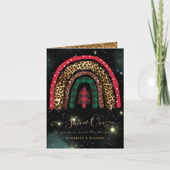 2021 CUSTOM Christmas Rainbow Gold Glitter Glamour Card (Front)