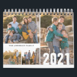 2021 Custom Photo Calendar Simple Create Your Own<br><div class="desc">Simple Modern Minimalist 2021 Custom Photo Collage Editable Year Family Kids Children Nature Photography Business Company Calendar</div>