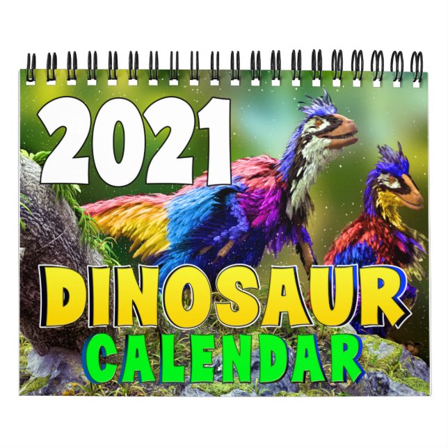 2021 DINOSAUR WORLD CALENDAR: Kids Calendar Print (Cover)