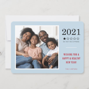 2021 DO NOT RECOMMEND funny 1 star rating blue red Holiday Card