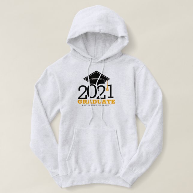 2021 Graduate Cap Tassel Custom School Hoodie (Design Front)