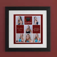 2021 Graduation Red Senior Portrait Photo Collage