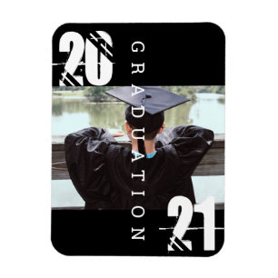 2021 Graduation Typography Bold Photo Magnet