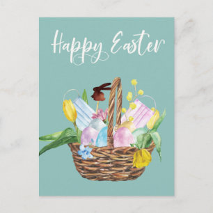 2021 Happy Easter Covid Basket  Quarantine Postcard