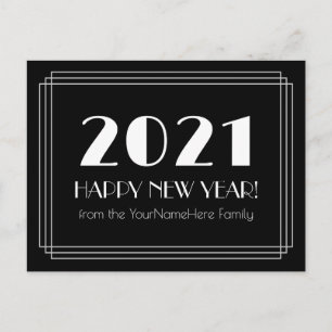 2021 HAPPY NEW YEAR! + Personalized Name Postcard
