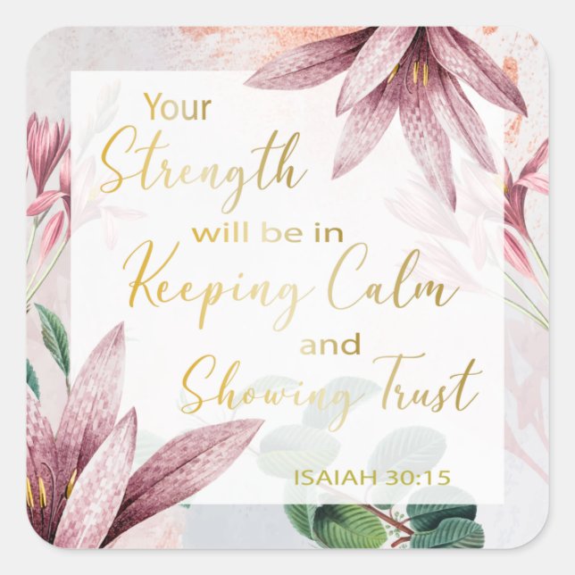 2021 JW Year Text - Keep Calm and Show Trust Squar Square Sticker (Front)