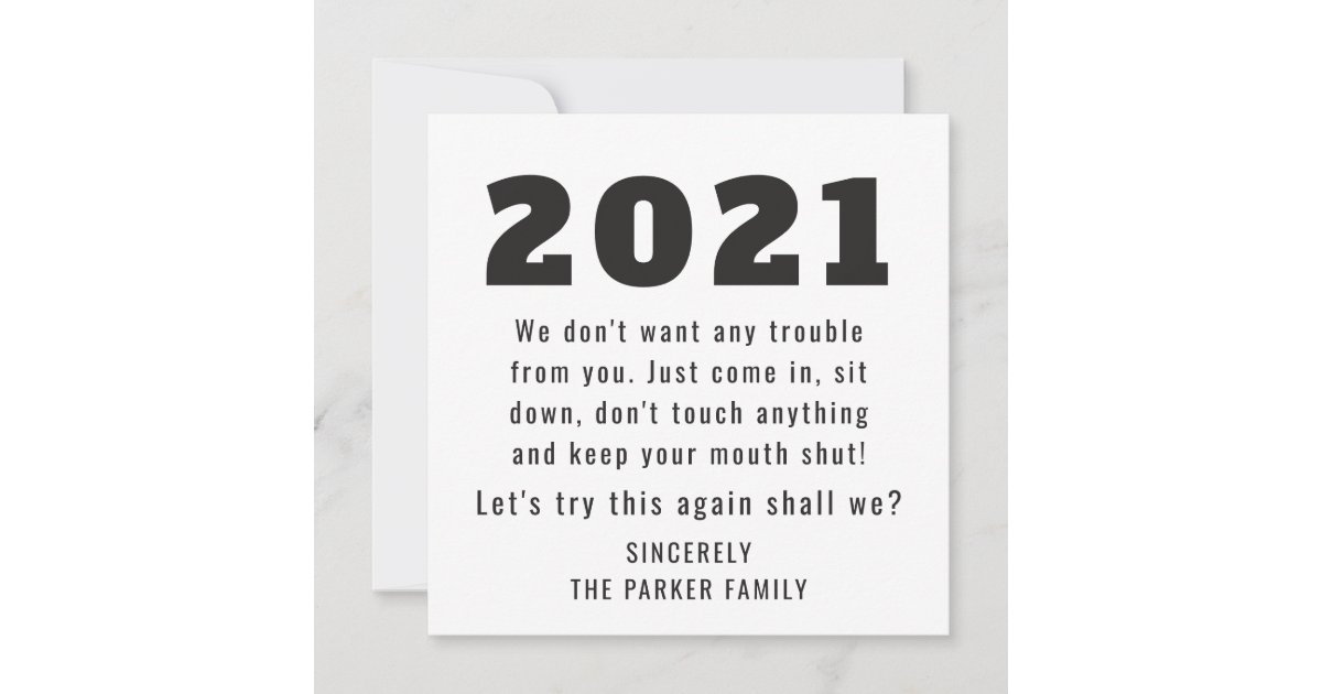 2021 Let's Try This Again | Happy New Year Holiday Card | Zazzle.ca