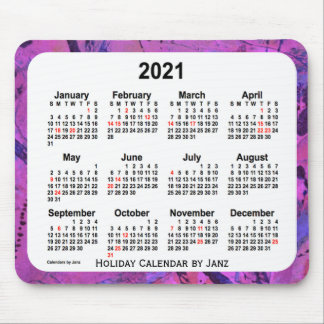2021 Magenta Holiday Art Calendar by Janz Mouse Pad