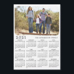2021 Magnetic Calendar Family Photo Black White<br><div class="desc">For a 2024 calendar in this style, please visit: https://www.zazzle.com/2024_magnetic_calendar_family_photo_white_black-256934997520774775 This simple minimalist style 2021 calendar magnetic card is easy to personalize with the family name and custom photo to create a unique present for the loved ones. The Black and white design with a colourful picture looks beautiful and is...</div>