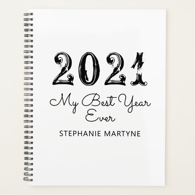 2021 Meilleure année jamais personnalisée Blanc (Devant)
