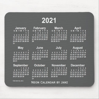 2021 Neon Charcoal Calendar by Janz Mouse Pad