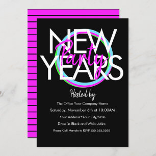 2021 Neon New Years Company Event Invitation