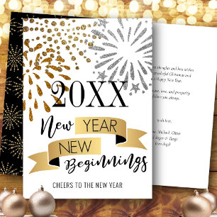 2021 New Year New Beginnings Cheers to New Year Holiday Card