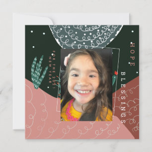 2021 New Years Hand Drawn Botanical Cactus Card