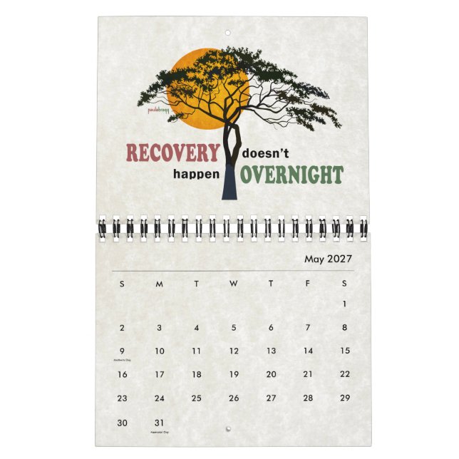 2021 One Day at a Time Inspiration Recovery Quotes Calendar (May 2027)