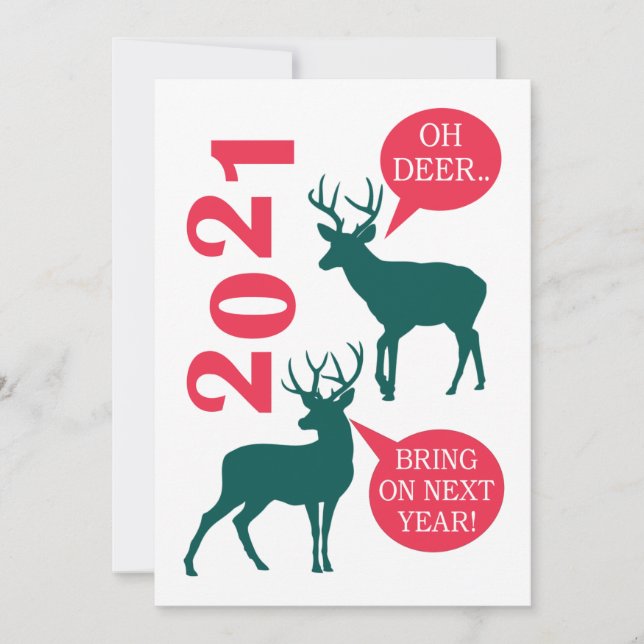 2021 Reindeer Holiday Christmas Card (Front)
