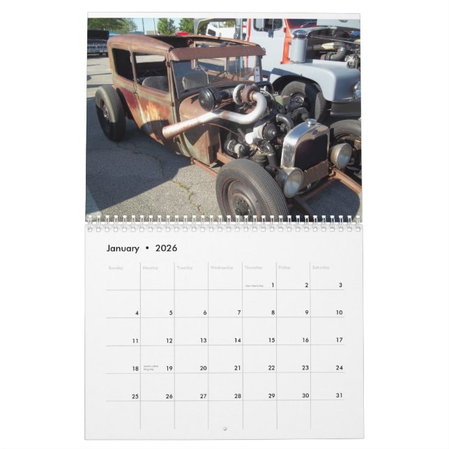 2021 Rust and paint hot rod rat rod car calendar (Jan 2026)