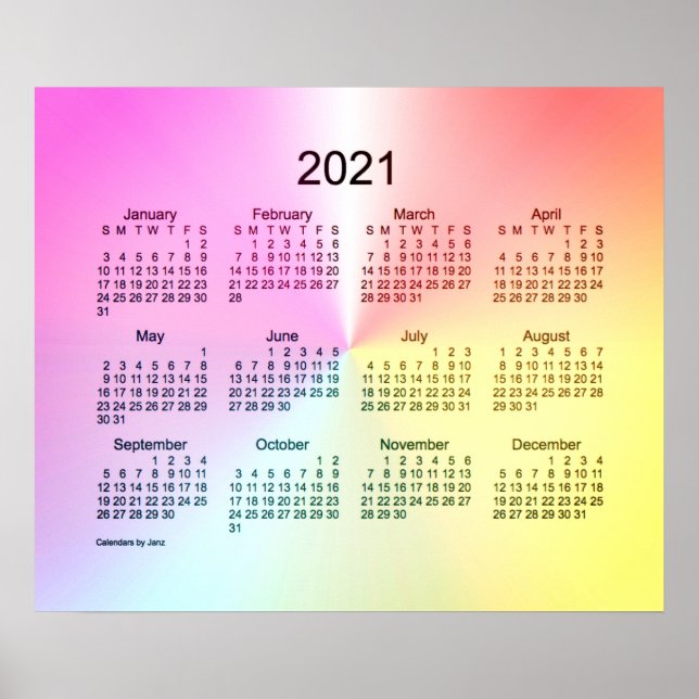 2021 Sangria Shimmer Wall Calendar by Janz Poster (Front)