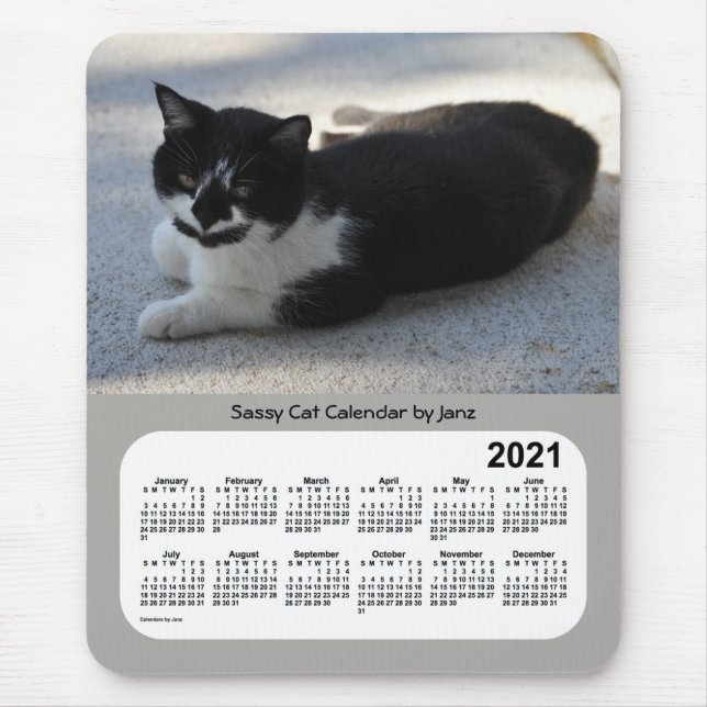 2021 Sassy Cat Calendar by Janz Mouse Pad (Front)