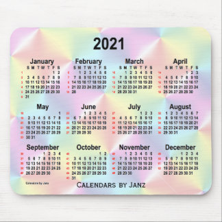 2021 Satin Rainbow 52 Weeks Calendar by Janz Mouse Pad