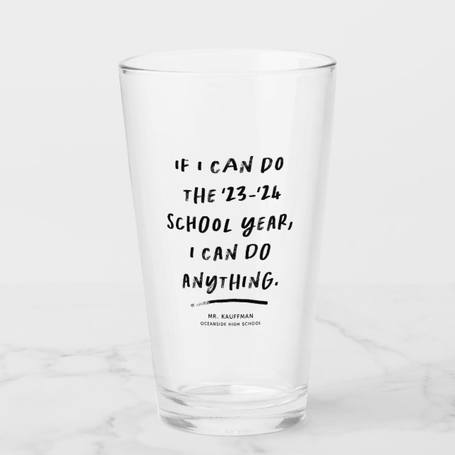 2021 school year teacher funny personalized glass (Front)