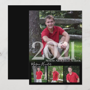 2021 Senior Memories Quad Photo Graduation Invitation