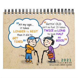 2021 Seniors Retirement Funny Old Age Jokes Quotes Calendar