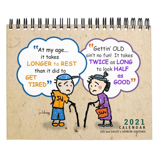 2021 Seniors Retirement Funny Old Age Jokes Quotes Calendar (Cover)