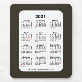 2021 Sepia Blue Holiday Calendar by Janz Mouse Pad