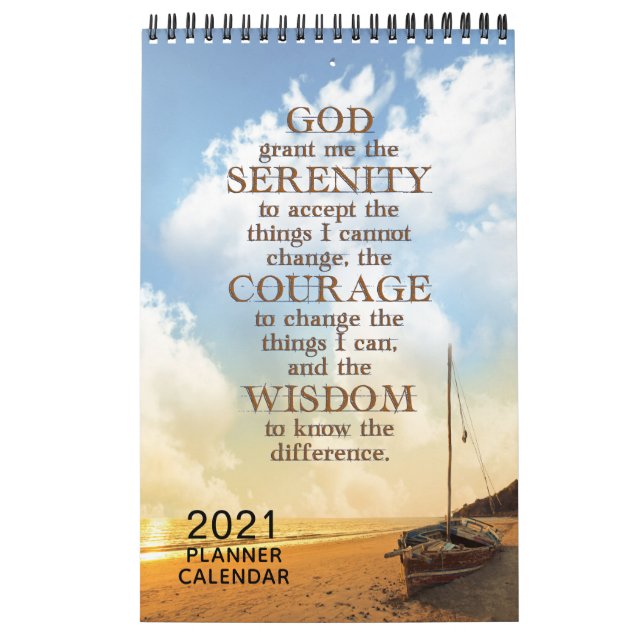 2021 Serenity Prayer Recovery Gift Planner Calendar (Cover)
