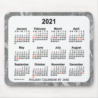 2021 Silver Holiday Art Calendar by Janz Mouse Pad