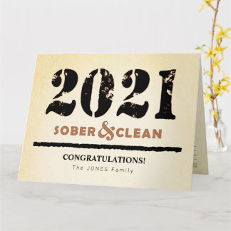 2021 Sober & Clean PERSONALIZED Yearly Calendar Card
