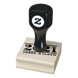 2021 Sober & Clean Recovery Sobriety Encouragement Rubber Stamp
