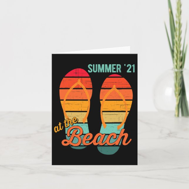 2021 Summer Family Beach Ocean Vacation Matching F Card (Front)