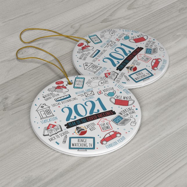 2021 Vaccine Year Commemorative Christmas Ceramic Ornament (Creator Uploaded)