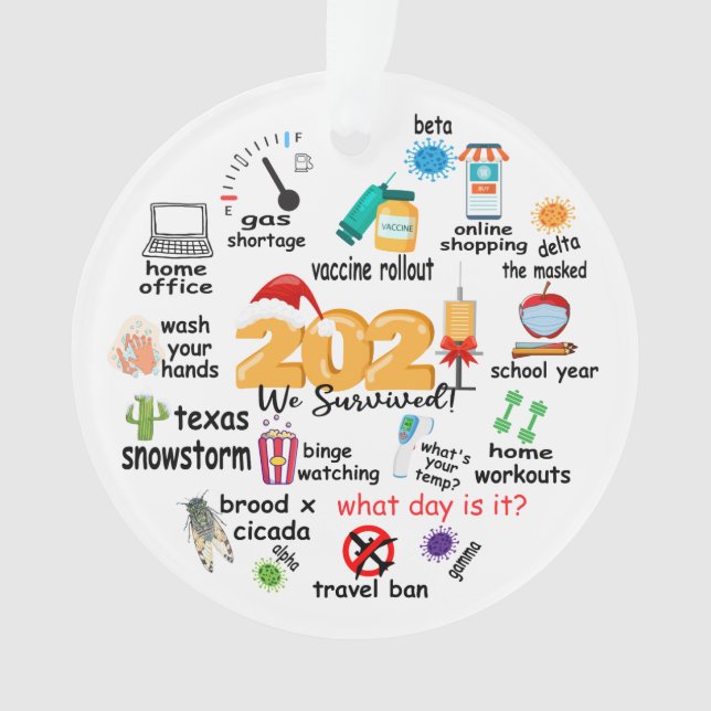 2021 We Survived Funny Decoration Keepsake (Front)