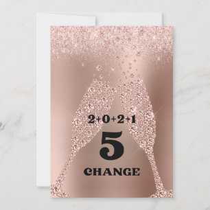 2021 Year of Change New Year Champagne Toast Holiday Card