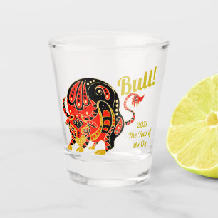 2021 Year of the Ox Chinese Zodiac Shot Glass
