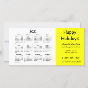 2021 Yellow Business Calendar by Janz Happy Holiday Card