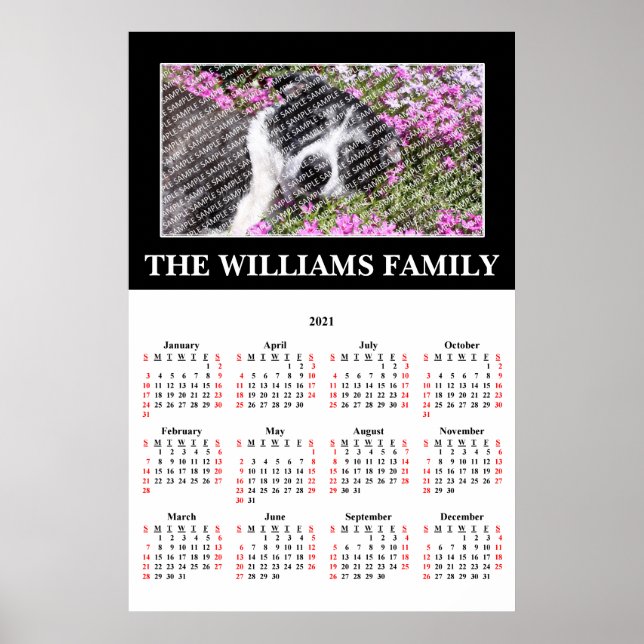 2021 Your Favorite Photo Custom Calendar Poster (Front)