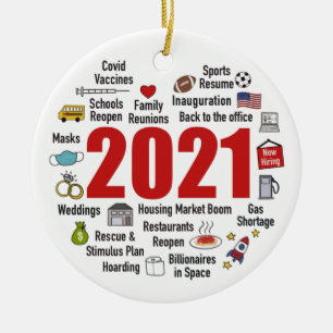 2021Year In Review Pandemic Commemorative Ceramic Ornament