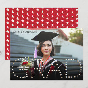 2022025 Modern Red Photo Graduation Announcement