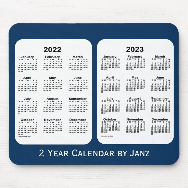 2022-2023 Police Box Blue 2 Year Calendar by Janz Mouse Pad (Front)