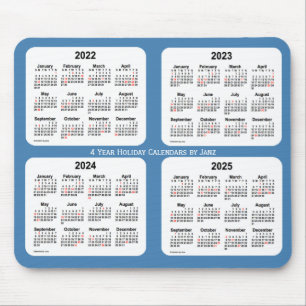 2022-2025 Steel Blue Holiday Calendar by Janz Mouse Pad