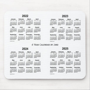 2022-2025 White 4 Year Calendar by Janz Mouse Pad