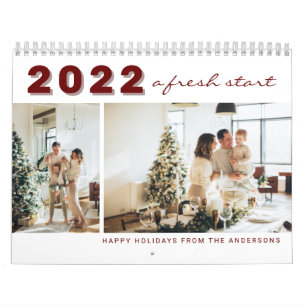 2022 A Fresh Start New Year Custom Photo Calendar