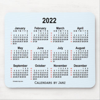 2022 Alice Blue 52 Weeks Calendar by Janz Mouse Pad
