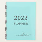 2022 Aqua Blue sarcelle Girly Monogramme Nom