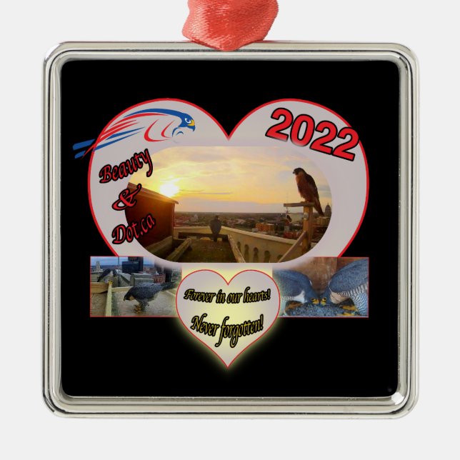 2022 Beauty and Dot.ca Square Memorial Ornament (Front)